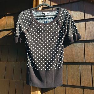 White House Black Market Polka Dot Top